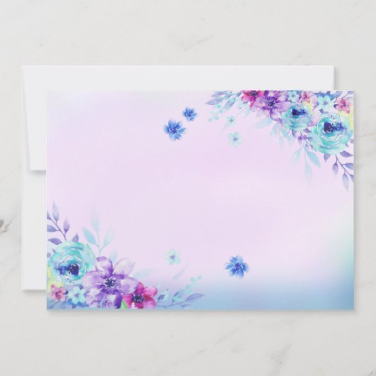 Floral Princess Castle Waterverf 4e verjaardag   Kaart (Achterkant)