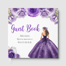 Floral Princess in Dark Purple Dress Quinceanera