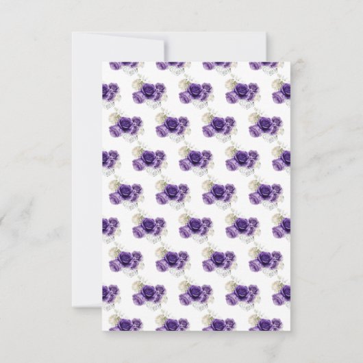 Floral Princess in een Paarse jurk RSVP Kaartje (Achterkant)