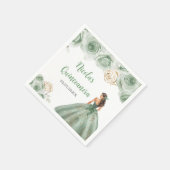 Floral Princess in een Sage Green Dress Quinceaner Servet (Hoek)
