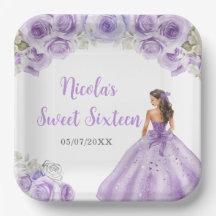 Floral Princess in Paarse jurk Sweet Sixteen