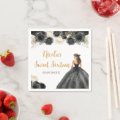 Floral Princess in zwarte jurk Sweet Sixteen Servet (Insitu)