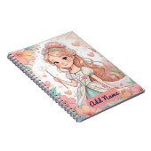Floral Princess Notitieboek – Bewerkbare naam (Rechterzijde)