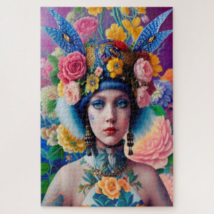 Floral princess portret legpuzzel
