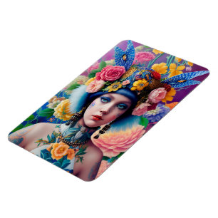 Floral princess portret magneet