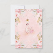 Floral Princess Swan 1ste verjaardag Kaart (Achterkant)