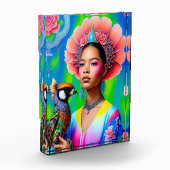 Floral prinses met een vogel fotoblokken (Links)