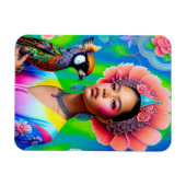 Floral prinses met een vogel magneet (Horizontaal)