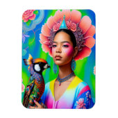 Floral prinses met een vogel magneet (Verticaal)