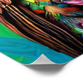 Floral prinses met een vogel poster (Hoek)