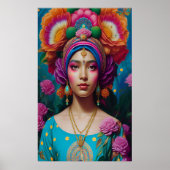 Floral prinses met make-up poster (Voorkant)