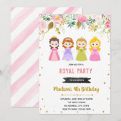 Floral prinses verjaardag uitnodiging (Voorkant / Achterkant)