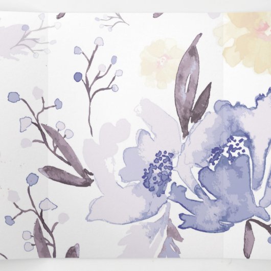 Floral Print 1 Drieluik Wenskaart (Binnenkant midden)