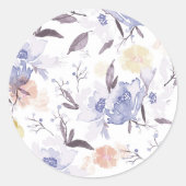 Floral Print 1 Ronde Sticker (Voorkant)