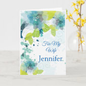 Floral Print Aangepaste Naam Verjaardag Kaart-vrou Kaart (Gele Bloem)