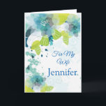 Floral Print Aangepaste Naam Verjaardag Kaart-vrou Kaart<br><div class="desc">Stel je voor dat deze frisse bloemige waterverf-look geprinte verjaardagskaart wordt geopend door je speciale iemand met haar aangepaste naam erop. Hues of Blues & Greens op een frisse witte achtergrond. Een begroeting gedrukt in het interieur en wenst haar een gelukkige verjaardag. Pas verder aan en wijzig de voorbeeldnaam in...</div>