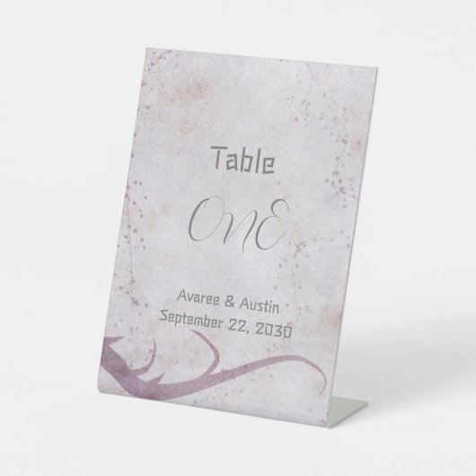 Floral Print Background met grijze tekst Reclamebord Met Voetstuk (Voorkant)