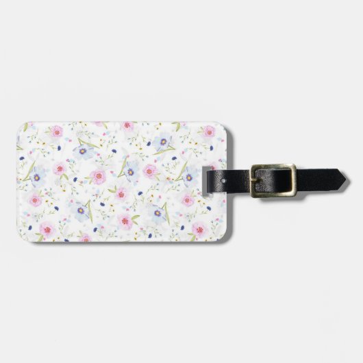 Floral Print Bagagelabel (Voorkant horizontaal)