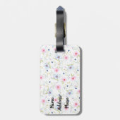 Floral Print Bagagelabel (Achterkant verticaal)