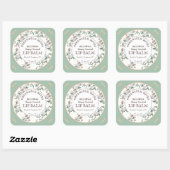  Floral Print bijen Lente Groene LIP BALM Vierkante Sticker (Vel)