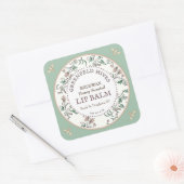  Floral Print bijen Lente Groene LIP BALM Vierkante Sticker (Envelop)