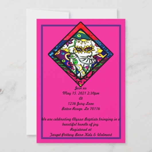 Floral Print Carnival Elephant Kaart (Voorkant)