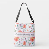 Floral Print Cross Body | Waterverf portemonnee Crossbody Tas (Achterkant)