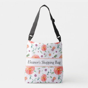 Floral Print Cross Body Waterverf portemonnee Crossbody Tas