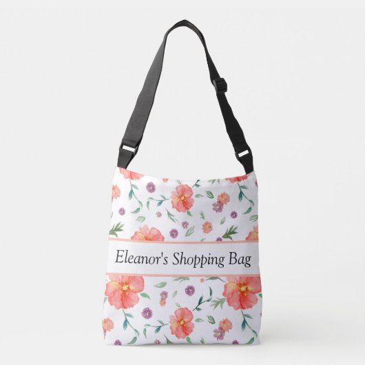 Floral Print Cross Body | Waterverf portemonnee Crossbody Tas (Voorkant)