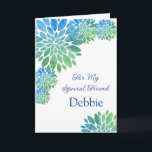 Floral Print Custom Name Birthday Card Friend Card Kaart<br><div class="desc">Stel je voor dat deze mooie florale gedrukte verjaardagskaart geopend wordt door je speciale vriend met haar eigen naam erop. De groet drukte binnen het wensen van de ontvanger een gelukkige verjaardag. Pas haar naam aan door menu bij het recht te kiezen, klik op "Debbie" en wijzig tekst. Pas verder...</div>