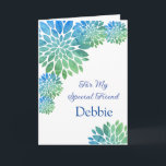 Floral Print Custom Name Birthday Card Friend Card Kaart<br><div class="desc">Stel je voor dat deze mooie florale gedrukte verjaardagskaart geopend wordt door je speciale vriend met haar eigen naam erop. De groet drukte binnen het wensen van de ontvanger een gelukkige verjaardag. Pas haar naam aan door menu bij het recht te kiezen, klik op "Debbie" en wijzig tekst. Pas verder...</div>