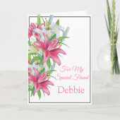 Floral Print Custom Name Birthday Card Friend Card Kaart (Voorkant)