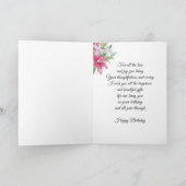 Floral Print Custom Name Birthday Card Friend Card Kaart (Binnen)