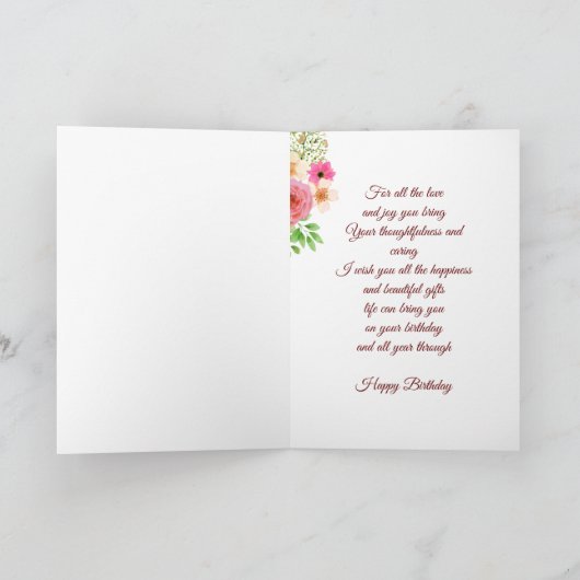 Floral Print Custom Name Birthday Kaart-Father Kaart (Binnen)