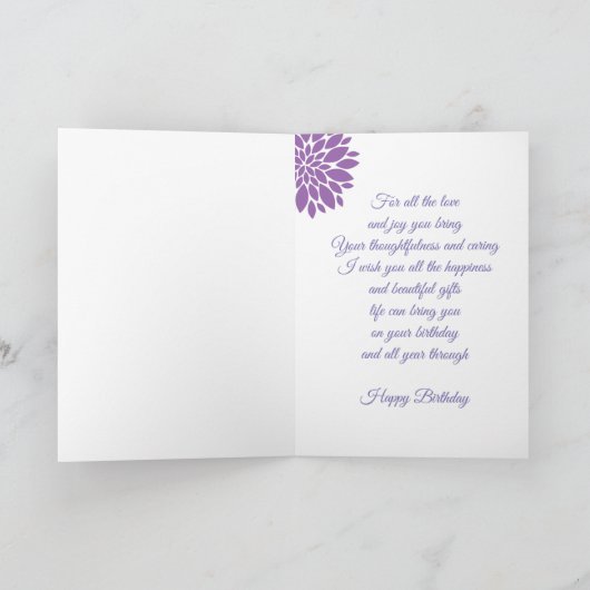 Floral Print Custom Name Birthday Kaart-Mam Kaart (Binnen)