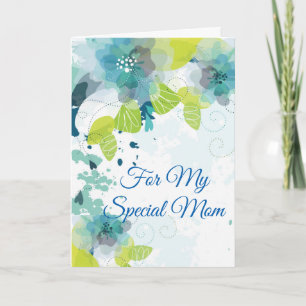 Floral Print Custom Name Card Moederdag Card Kaart