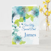 Floral Print Custom Name Kaart-Vaderdag Kaart (Gele Bloem)