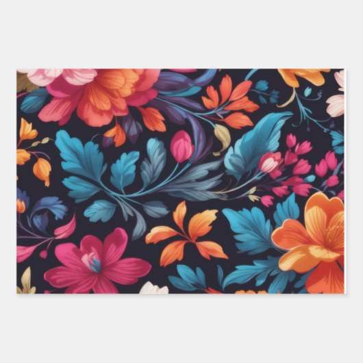 Floral Print Inpakpapier Vel (Voorkant 2)