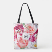 Floral Print met Monogram Tote Bag (Achterkant)