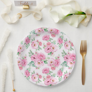 Floral Print Papieren Bordje