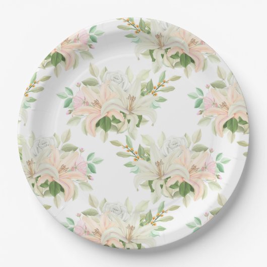 Floral Print Papieren Bordje (Voorkant)