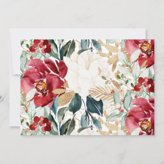 Floral Print Photo Card voor prettig kerstscript (Achterkant)