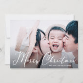 Floral Print Photo Card voor prettig kerstscript (Voorkant)