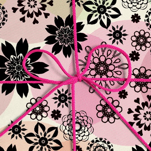 Floral Print Pop Pattern Cute Girly Boho Hippie Cadeaupapier