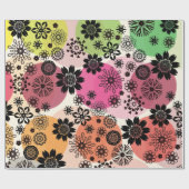 Floral Print Pop Pattern Cute Girly Boho Hippie Cadeaupapier (Vlak)