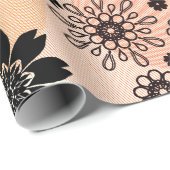 Floral Print Pop Pattern Cute Girly Boho Hippie Cadeaupapier (Rol Hoek)