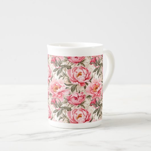 Floral Print Porselein Kop (Voorkant rechts)
