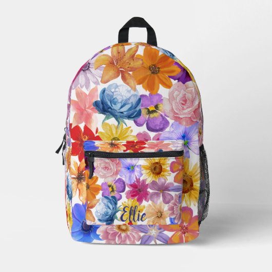 Floral Print Rugzak | personaliseren (Voorkant)