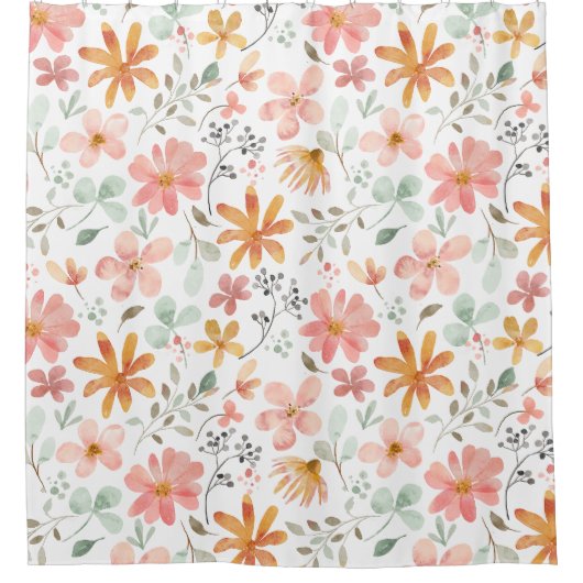 Floral Print Shower Curtain Douchegordijn (Voorkant)