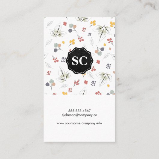 Floral Print Visitekaartje (Achterkant)